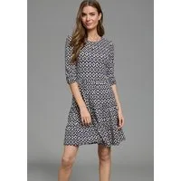 Laura Scott Jerseykleid femininer Stil, taillierte Passform, mit Volant am Kleidersaum
