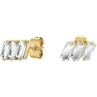 ROSEFIELD Ohrring-Set ROSEFIELD Damen-Schmuck dreifache Baguette-Nieten Goldfarben
