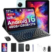 POCKAM P11 Android 16 Tablet mit Tastatur, Stift, Maus, 11 Zoll, 8800mAh Tablet (11", 8 GB, Android 16, Gemini AI, 13 MP, 5G WiFi/Widevine L1/GPS/Face ID/zwei Lautsprecher)