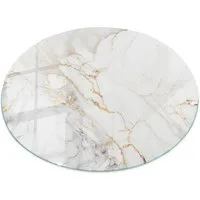 Tulup Tischplatte Oberplatte Tisch Glas Eleganter Marmor mit Adern Tischplatte aus Glas
