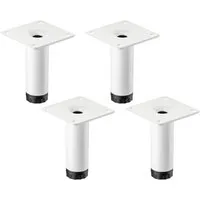 SO-TECH® Möbelfuß LIMA Ø 25 mm höhenverstellbar 10 mm Vitrinenfuß Sockelfuß, (Spar-Set, 4-St), Höhe 80 mm, weiß matt