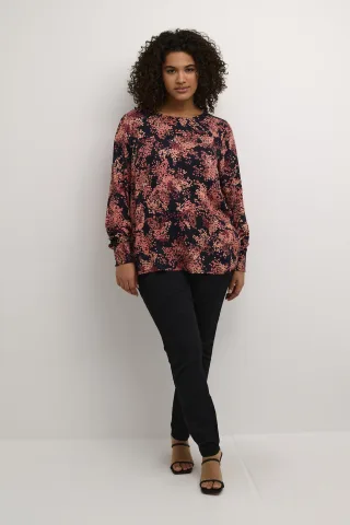 Langarm-Bluse KCjeanetta Regular fit black red