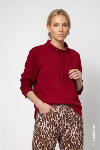 monari - Sweatshirt mit Stehkragen red dahlia - Gr. - 40