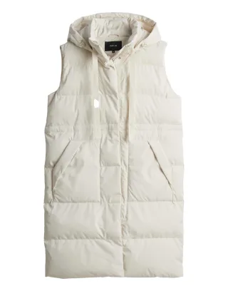 Opus - Regular Steppweste mit Kapuze - Walma beige - Gr. - 34