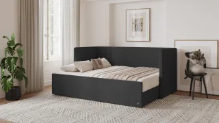 BRUNO Flexibett 160x200 in Schwarz | Tagesbett inkl. Matratze & Lattenrost