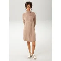 Aniston CASUAL Strickkleid mit Zopfmuster im Oberteil und den langen Ärmeln