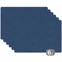 MuchoWow Platzset Leder - Blau - Tierhaut, (6-St), Platzsets, Tischset, Abwaschbar, Tischsets, Platzdeckchen