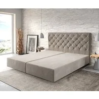 DELIFE Bettgestell Dream-Great, Mikrofaser Beige 180x200 cm