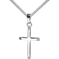 JEVELION Kreuzkette Kreuzanhänger 925 Silber - Made in Germany (Silberkreuz, für Damen und Herren), Mit Silberkette 925 - Länge wählbar 36 - 70 cm oder ohne Kette.