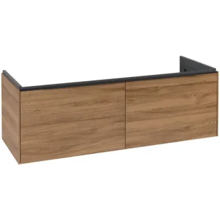 Villeroy und Boch Subway 3.0 Waschtisch-Unterschrank C60101RH 127,2x42,9x47,8cm, ohne LED/Griff Volcano black, kansas oak