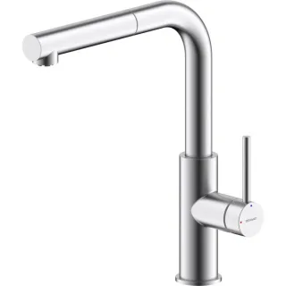 Bravat Toronto Küchenarmatur 3544398BR Niederdruck, m. Auszugsbrause, Edelstahl
