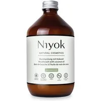 Niyok Mundspülung Pfefferminze Mundspülung – Antibakteriell ohne Alkohol & Fluorid, (1-tlg) Mundwasser gegen Mundgeruch, Bio-Kokosöl, Antibakterielle Mundspülung
