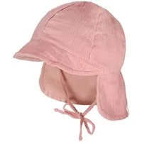 MAXIMO Schirmmütze GOTS BABY-Schildmütze, Band Musselinstoff, Nackenschutz, Futter, UV (1-St) Musselin