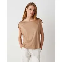 OPUS Kurzarmshirt SESTERN Regular aus leicht glänzender Viskose