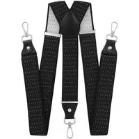 axy Hosenträger Herren Y-Form 3,5 cm breit, elastisch, mit 3 robusten Karabinern verstellbar 120cm Lang für Anzug Jeans Chinos Rockabilly Suspenders