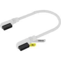 iCUE LINK Slim-Kabel, 135mm, 90° abgewinkelt weiß, 2 Stück