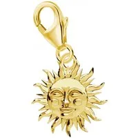 Goldene Hufeisen Charm Sonne Sonne Charm Anhänger 925 Sterling Silber Gelbgold vergoldet, 24K vergoldet