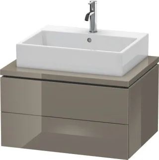 Duravit L-Cube Konsolenwaschtischunterbau wandhängend Flanell Grau Hochglanz 720x547x400 mm - LC5816 LC581608989