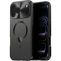 Wigento Handyhülle Für Apple iPhone 17 Pro Full Cover MagSafe Hülle Metallrahmen Schwarz, Magnetverschluss, MagSafe-kompatibel, stoßfest, präzise Aussparungen