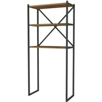 en.casa Badregal, Askersund Waschmaschinenregal 160x66x34cm Walnuss-Optik