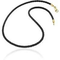 Nenalina Kette ohne Anhänger Lederhalsband Basic Kette Kombinierbar 925 Silber