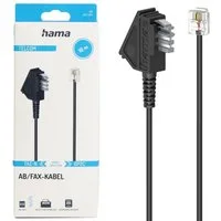 Hama TAE-N Kabel 10m TAE auf Modular-Stecker Festnetztelefon (6P2C für Fax AB Anrufbeantworter Modem Fax-Kabel)