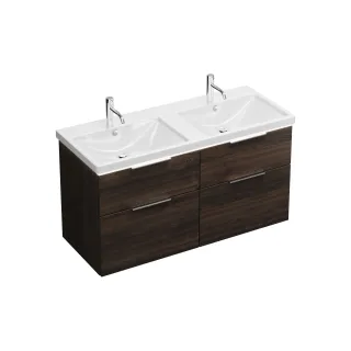 Burgbad Keramik Waschtisch-Set Eqio Marone Dekor Trüffel/Alpinweiss, SEZD123F2012C0001 SEZD123F2012C0001