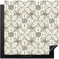 MuchoWow Herd-Abdeckplatte Antik - Fliese - Beige, Vinyl, (1 tlg), Cerankochfeld Abdeckung, Herd Abdeckplatten Vinyl, 58x59 cm