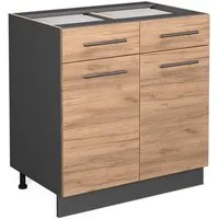 Vicco Unterschrank Fame-Line, Goldkraft Eiche/Anthrazit, 80 cm ohne Arbeitsplatte (1-St)