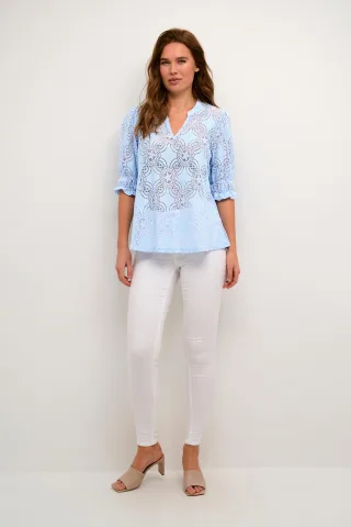 Langarm-Bluse Relaxed fit Cashmere Blue