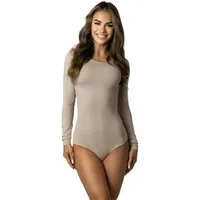 Alkato Langarmbody Bodysuit Damenbody mit Rundhalsausschnitt