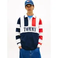 Tommy Jeans Langarm-Poloshirt TJM RELAXED FIT ARCHIVE RUGBY Relaxed fit mit Markenprint