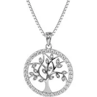 trendor Kette mit Anhänger Lebensbaum Anhänger mit Venezianer Kette 925 Silber