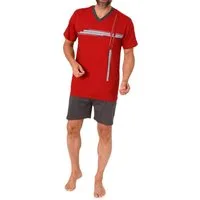 Normann Pyjama Normann Herren Schlafanzug Shorty mit Frontprint - auch in Übergröße