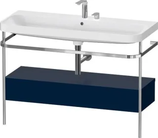 Duravit Happy D.2 Plus c-shaped Set mit Metallkonsole und Schubkasten Nachtblau Seidenmatt 1175x490x HP4844E98980000
