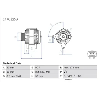 Bosch Lichtmaschine 120A Ford Seat VW