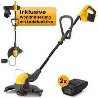 STIGA GARDEN Akku-Rasentrimmer GT 300e, 30 cm Arbeitsbreite Faden, (Set, Inkl. 2x 20 V (2 Ah) Akku, Wandhalterung und Ladegerät)