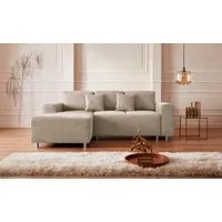 Home affaire Ecksofa Györ, L-Form, wahlweise mit Bettfunktion und Bettkasten incl. 2 Zierkissen