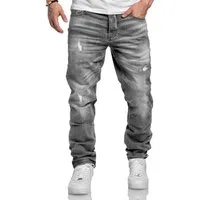 Amaci&Sons Straight-Jeans MEDFORD Destroyed Jeans Herren Regular Fit Destroyed Jeans