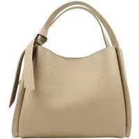 BRISE TASCHE Schultertasche Brise Echtleder Schultertasche in Beige – Mit Henkel & Crossbody Gurt (1-teilig, Tasche inkl. Schulterriemen), Abnehmbarer & verstellbarer Schulterriemen, Magnetverschluss