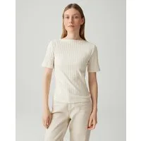 OPUS Kurzarmshirt Weiches Rippshirt aus Baumwoll Mix Slim Fit