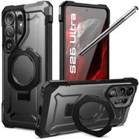 Supcase Handyhülle UB Grip Mag mit Magnetring Hülle für Samsung Galaxy S26 Ultra Schwarz 6,9 Zoll, Der Magnetring klappt als Ständer und Haltegriff aus