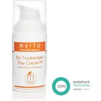myrto Naturkosmetik Tagescreme Bio Traubenkern Day Cream M - Gesichtscreme für empfindliche Mischhaut, Bestbewertung Codecheck: 100% Grüner Ring