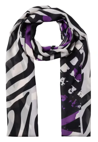 FRANK WALDER - Tuch WINTER ROMANCE in tollen Farben ecru/schwarz/deep orchid - Gr. - 0