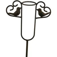 Posiwio Romantisch für Ihren Garten: Regenmesser mit 2 Herzen- & Vogelmotiv Regenmesser (Regenmesser, Vogel, Herz, zeitlos, Gartendekoration)