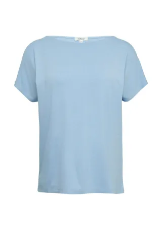 s.Oliver Red Label - Viskosemix-T-Shirt im Relaxed Fit blau - Gr. - 38