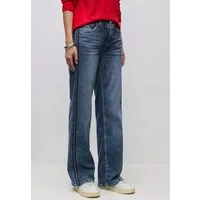 STREET ONE Loose-fit-Jeans mit Galonstreifen