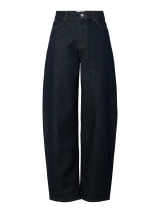 PIECES - PCGRACE MW BARREL ANK JEANS NOOS BC Dark Blue Denim - Gr. - 32