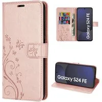 betterfon Handyhülle Handytasche für Samsung Galaxy S24 FE Handyhülle Klapphülle Rosegold, Bookstyle-Hülle: Magnetverschluss 3 Kartenfächer & Standfunktion