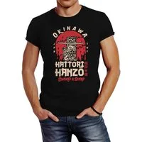 Neverless Print-Shirt Herren T-Shirt Hattori Hanzo Sword and Sushi Okinawa Japan mit Print